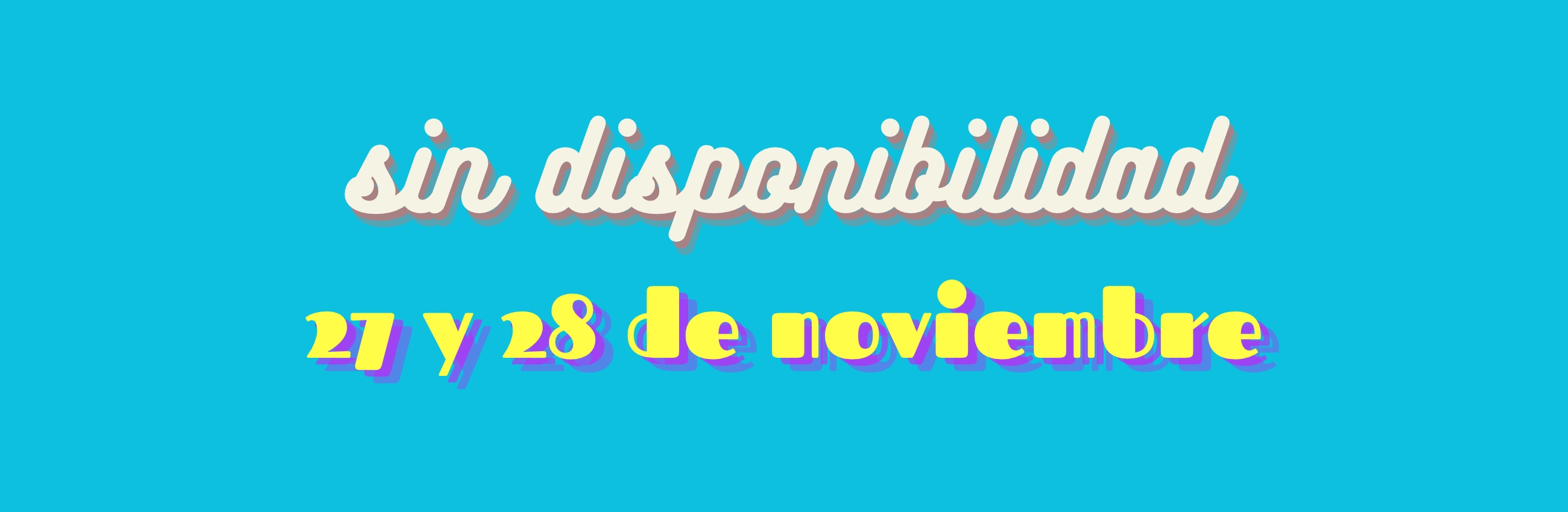 27 y 28 de noviembre 2026 sin disponibilidad